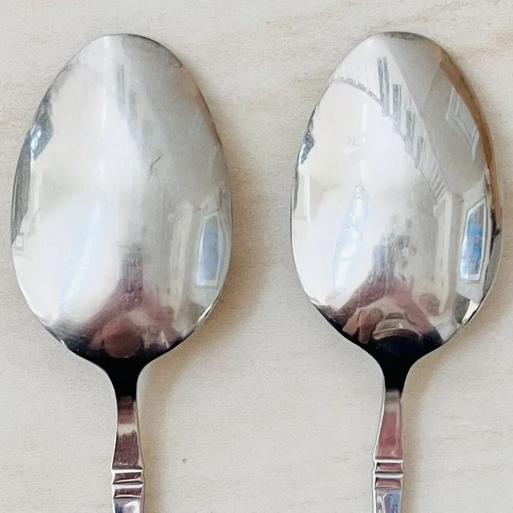 2pc WALLACE Summerset Stainless Teaspoon 6 1/4 in Flatware Replacement PLAINBACK